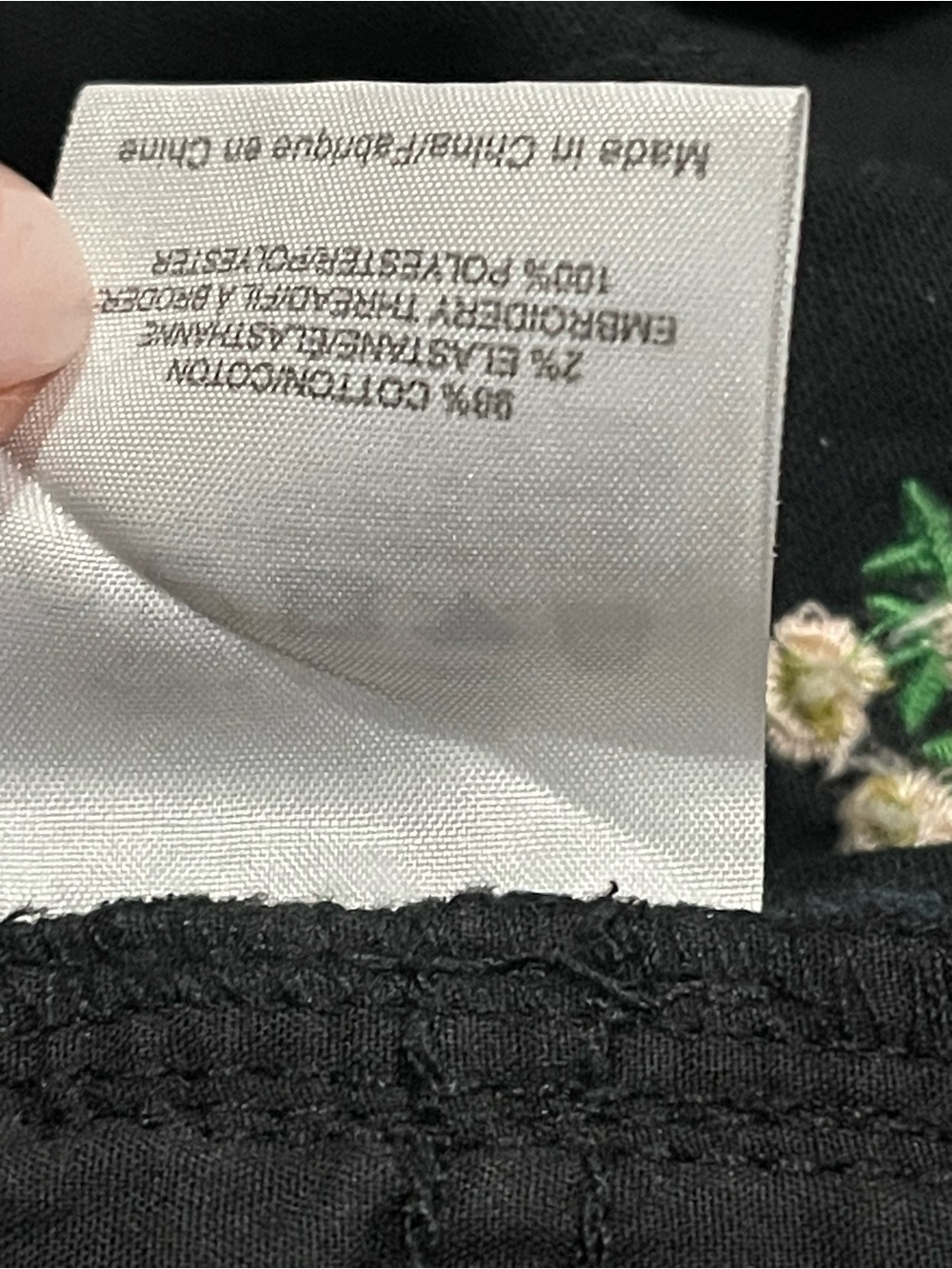 TORY BURCH Brindle Black Floral Embroidered Denim Jeans Pant size 29 - Picture 5 of 8